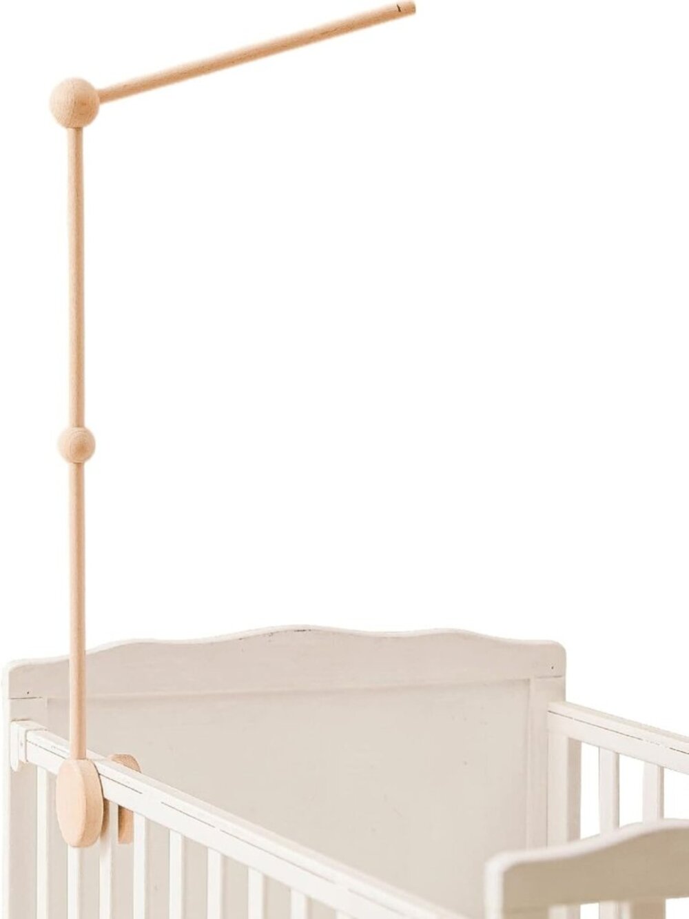 Wooden Crib Mobile Holder & Arm - Nursery Decor for Baby Girl or Boy, Baby
